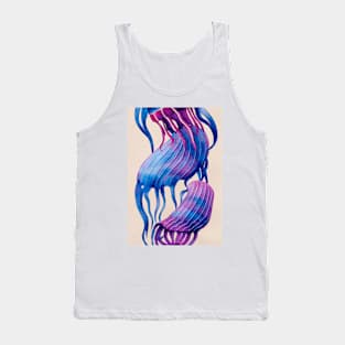 Vibrant Blue Octopus Watercolor Design Tank Top